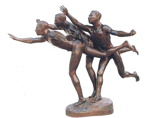 Life Size Three Runners Bronze Sculpture