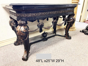 Bronze Napoleon Console Table Base with Acanthus Designs