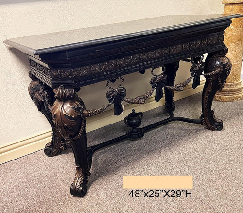 Bronze Napoleon Console Table Base with Acanthus Designs