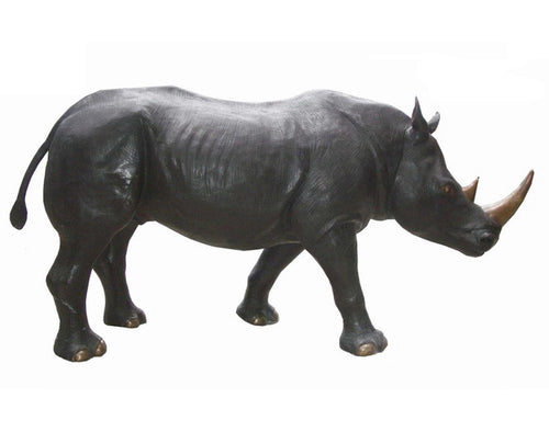 Bronze Life Sized Monumental Rhinoceros Sculpture Outdoor Statue