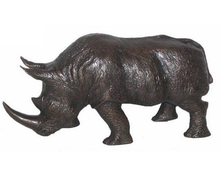 Standing Bronze Rhino Statue