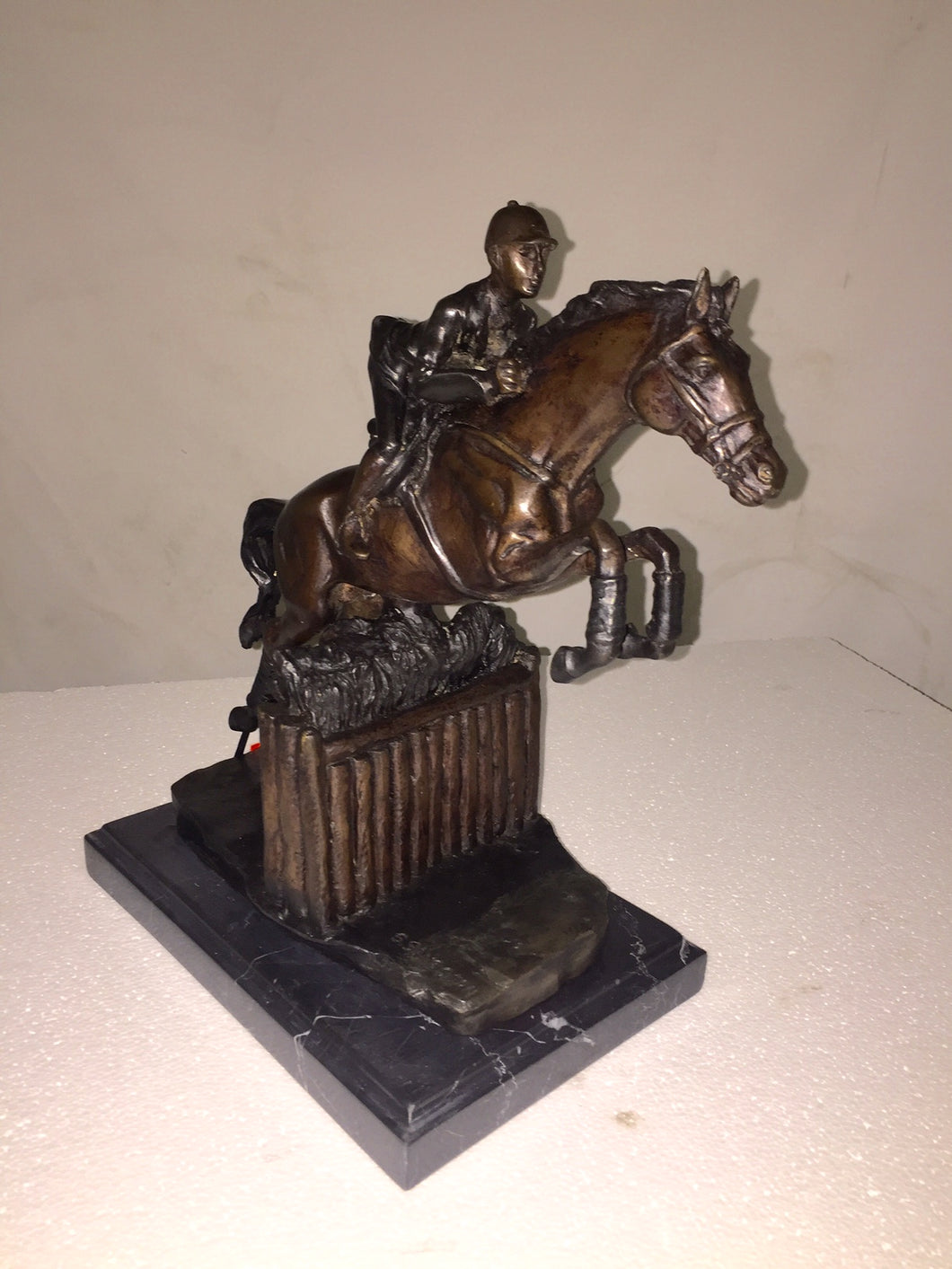 Horse Riding Equestrian Jockey Bronze Statue