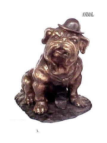 Cute Bronze Bulldog Statue - 7.5”H