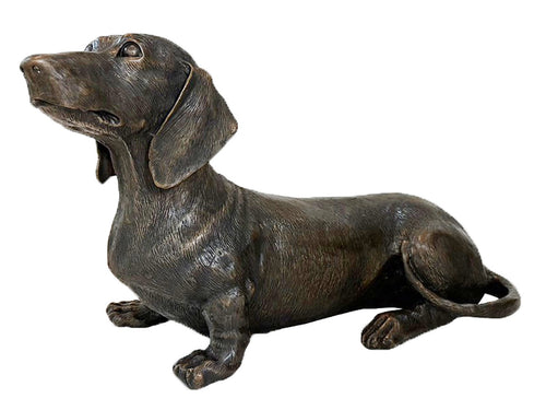 Lovable Bronze Dachshund Statue