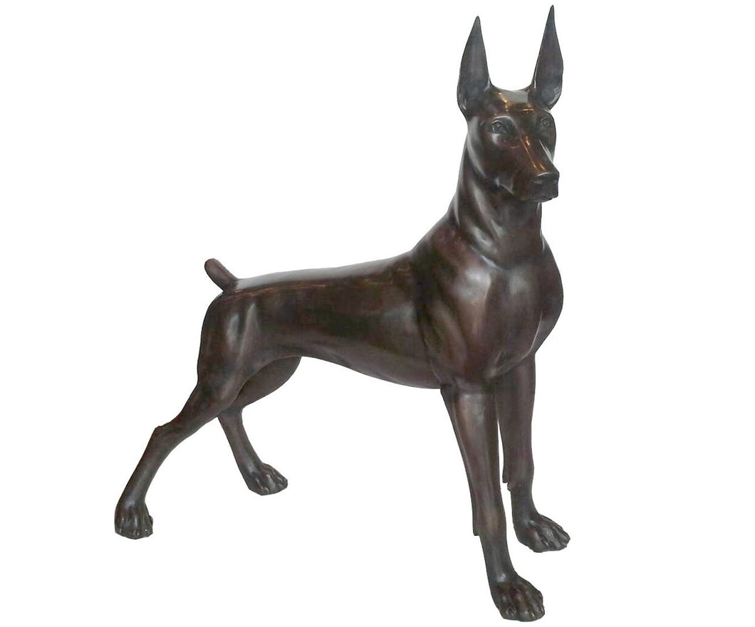 Large Bronze Doberman Statue -29”H