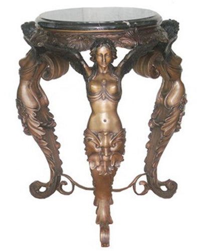 Bronze Victorian Accent Table with Angel Caryatids