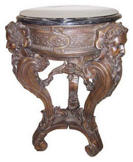 Bronze Zeus Accent Table with Marble Top