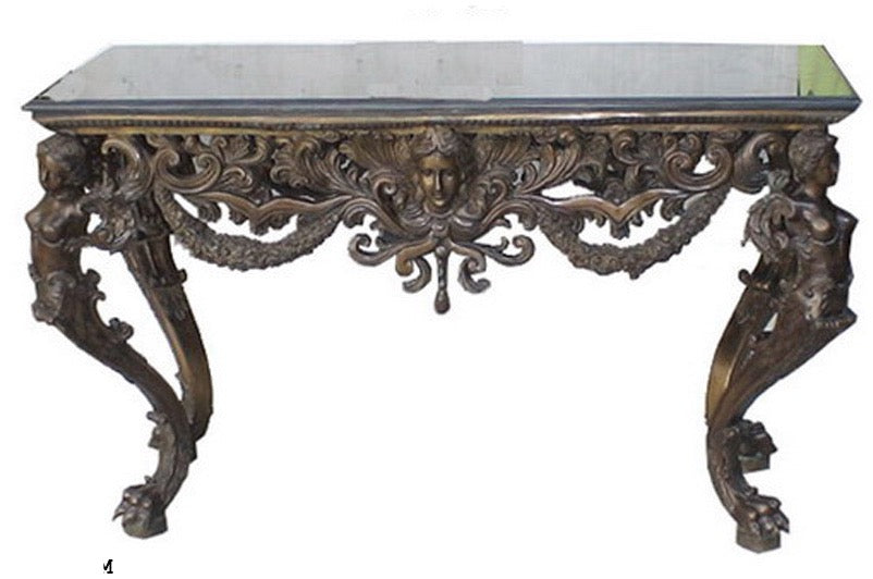 Bronze Lorenzo Console Table with Marble Top