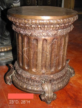 Bronze Roman Fluted Pedestal With Acanthus Designs