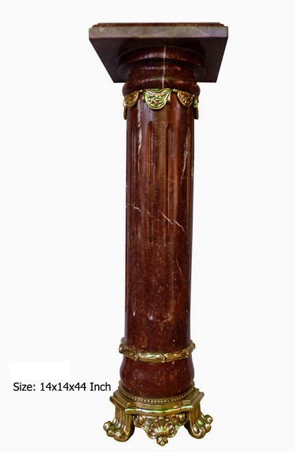 Genoa Bronze & Marble Black Roman Pedestal