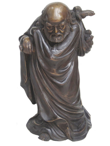 Bronze Chinese Old Man Sculpture