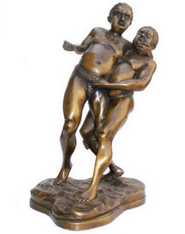 Bronze Japanese Sumo Wrestlers Statue