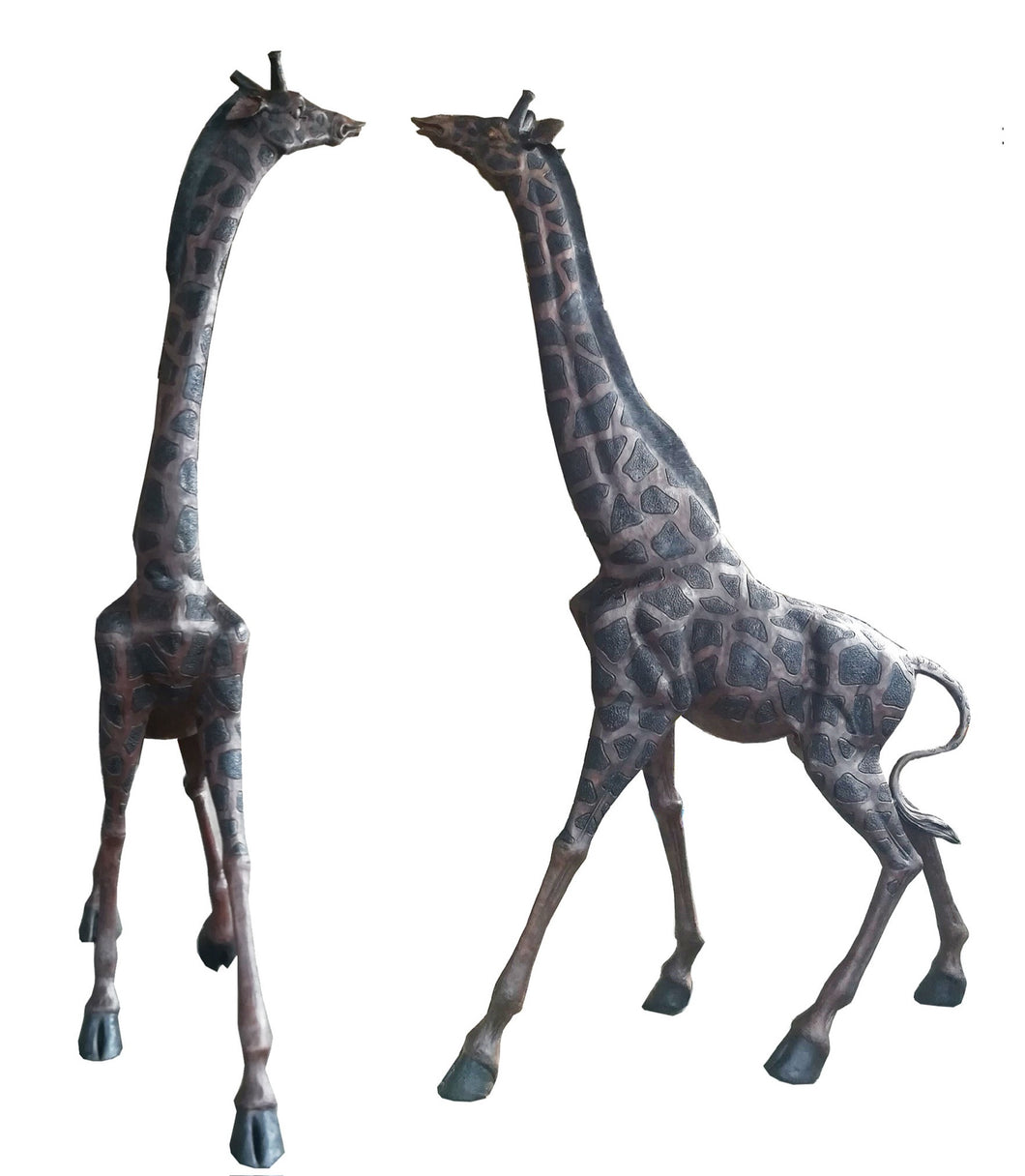 Monumental Bronze Giraffe Statues Pair - 117”H