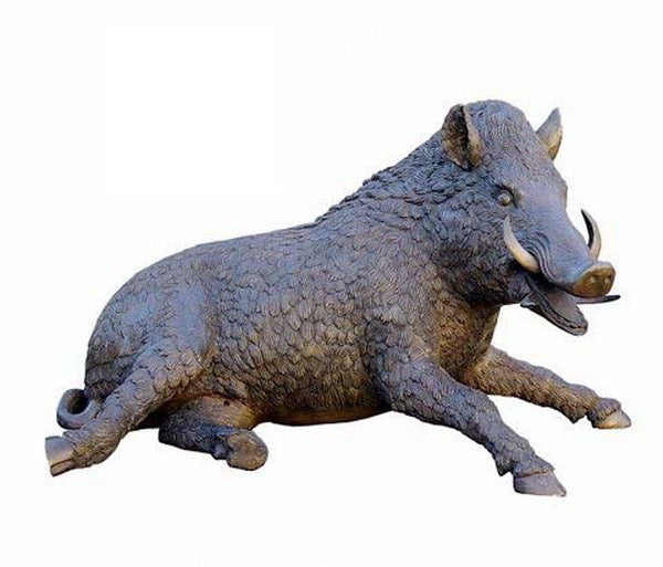 Bronze Wild Boar Statue Lying Down