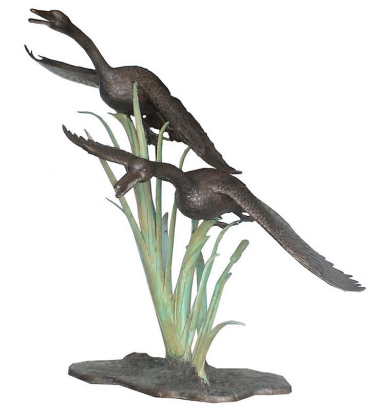 Large Bronze Flying Duck Fountain Statue