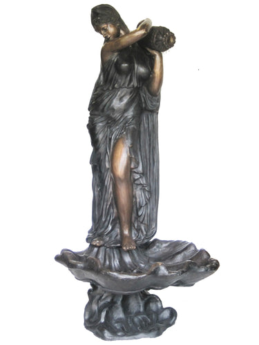 Bronze Roman Woman with Urn Fountain Statue Style 3