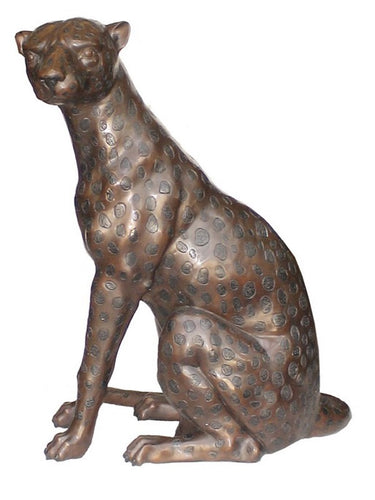 Bronze Sitting Cheetah Statue