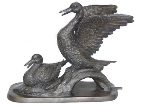 Bronze 2-Duck Fountain Statue