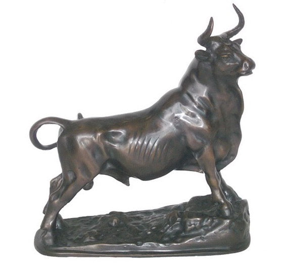 Standing Bronze Bull Sculpture