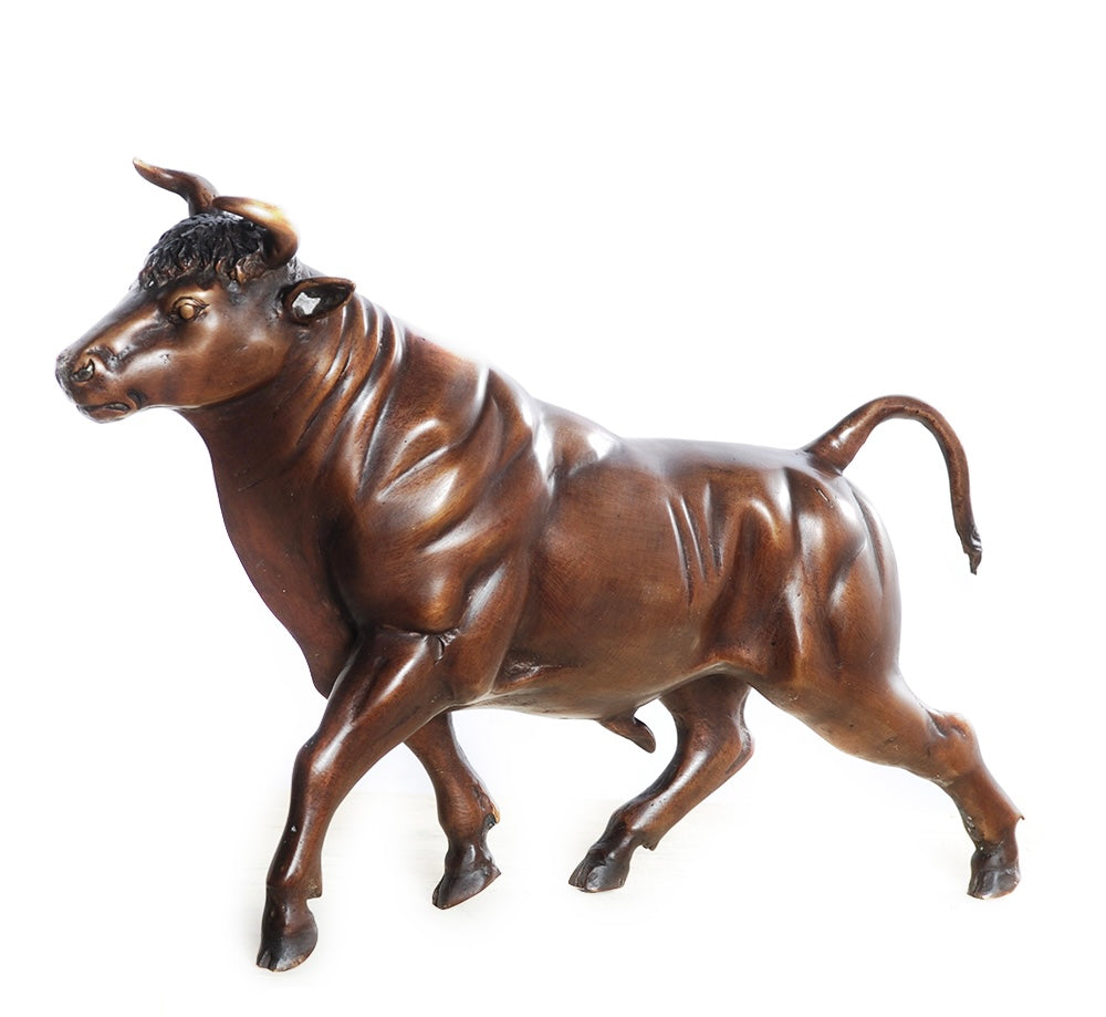 Walking Bronze Spanish Bull Sculpture