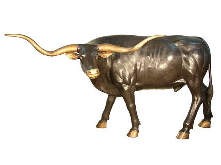 Bronze Life Size Longhorn Bull Sculpture