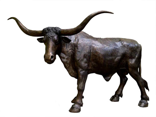 Bronze Life Size Longhorn Steer Bull Statue