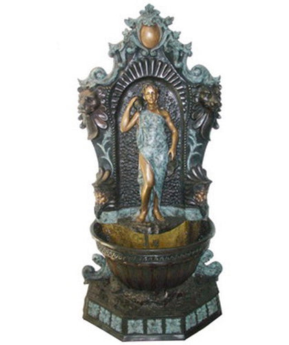 Bronze Rebecca with the Urn Wall Fountain