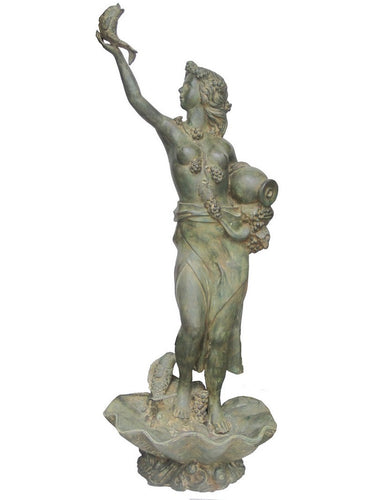 Bronze Woman With Urn Fountain Statue - 62”H