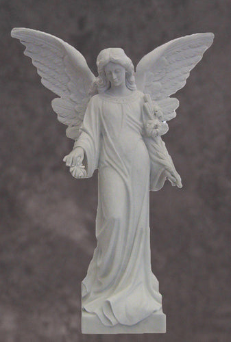 Memorial Angel of Grace with Lily Granite Statue