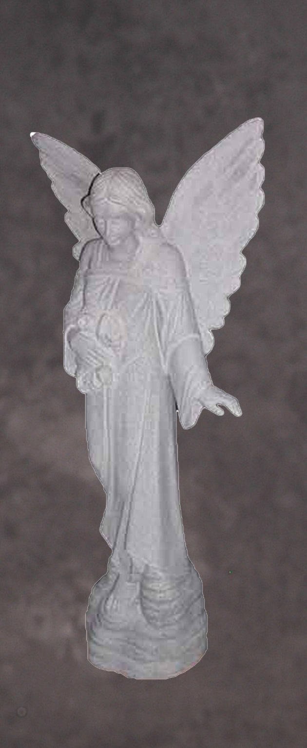 Garden Angel with Flowers Granite Statue