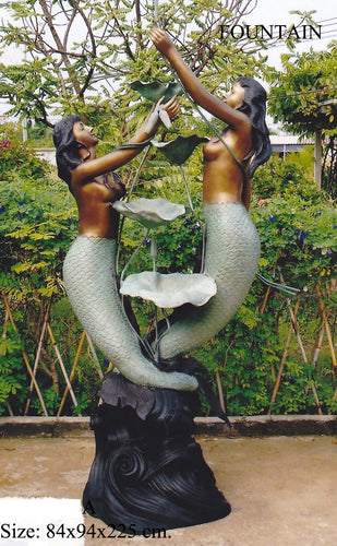 Bronze Life Size Mermaid Fountain Statue