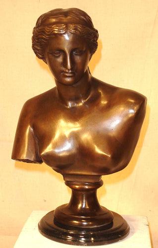 Small Bust of Goddess Diana Bronze Sculpture