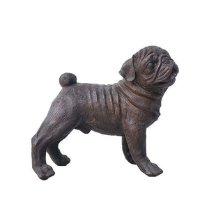 Bronze Standing Pug Sculpture