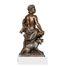 Load image into Gallery viewer, Man and Faithful Dog Bronze Sculpture