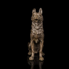 Load image into Gallery viewer, Bronze Sitting German Shepherd Figurine