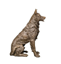 Load image into Gallery viewer, Bronze Sitting German Shepherd Figurine