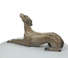 Load image into Gallery viewer, Vintage Bronze Whippet Statue Lying Down