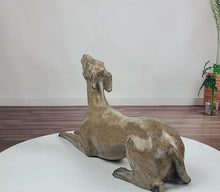 Load image into Gallery viewer, Vintage Bronze Whippet Statue Lying Down