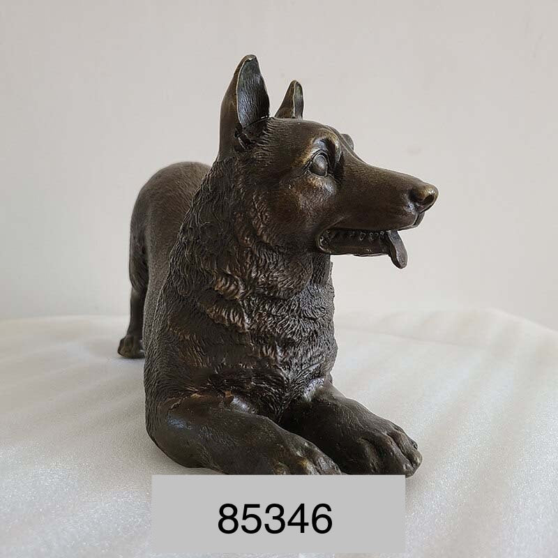 Pleasing Bronze German Shepherd Sculpture