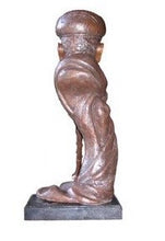 Load image into Gallery viewer, Bronze Male Musician Bust with Clarinet Statue - 31”H