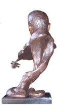 Load image into Gallery viewer, Bronze Male Musician Bust with Violin Statue - 31”H