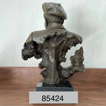 Load image into Gallery viewer, Bronze Black Male Musician Bust with Saxaphone Statue - 12”H