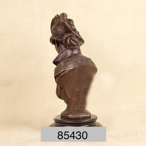 Bronze Victorian Woman Bust Statue - 16”H