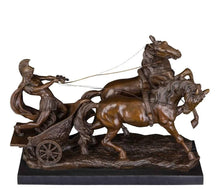 Load image into Gallery viewer, Roman Soldier on Chariot Bronze Sculpture Museum Quality Replica