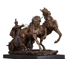 Load image into Gallery viewer, Roman Soldier on Chariot Bronze Sculpture Museum Quality Replica