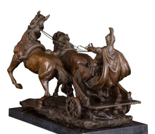 Load image into Gallery viewer, Roman Soldier on Chariot Bronze Sculpture Museum Quality Replica