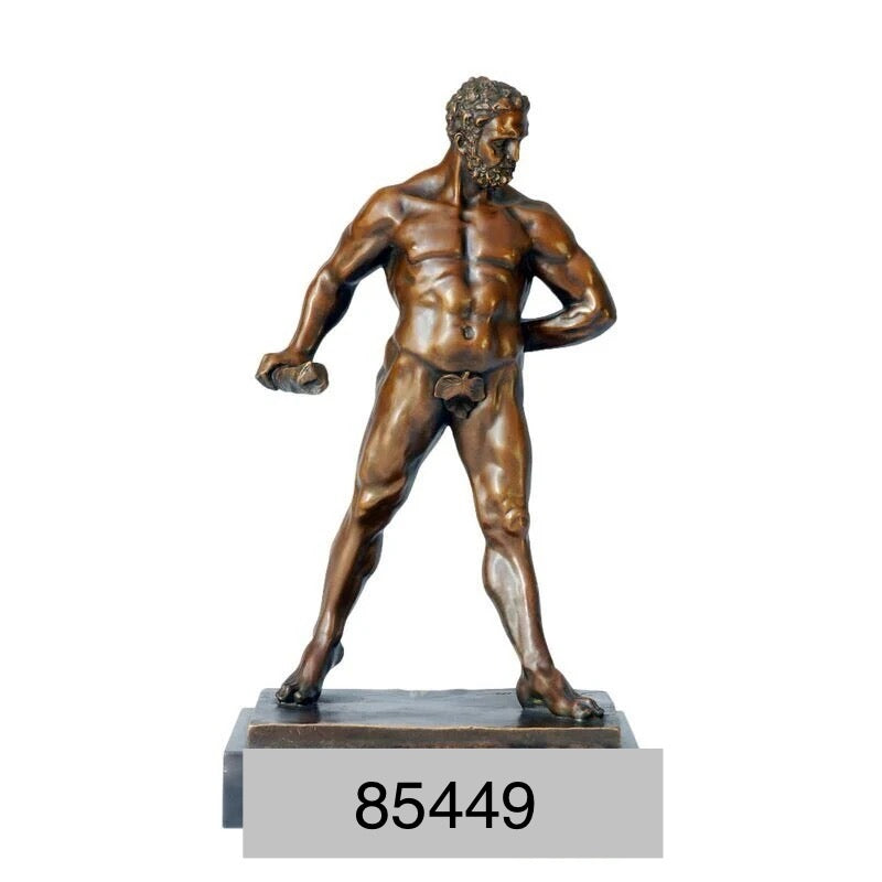 Hercules on Base Bronze Statue Museum Replica 18”H