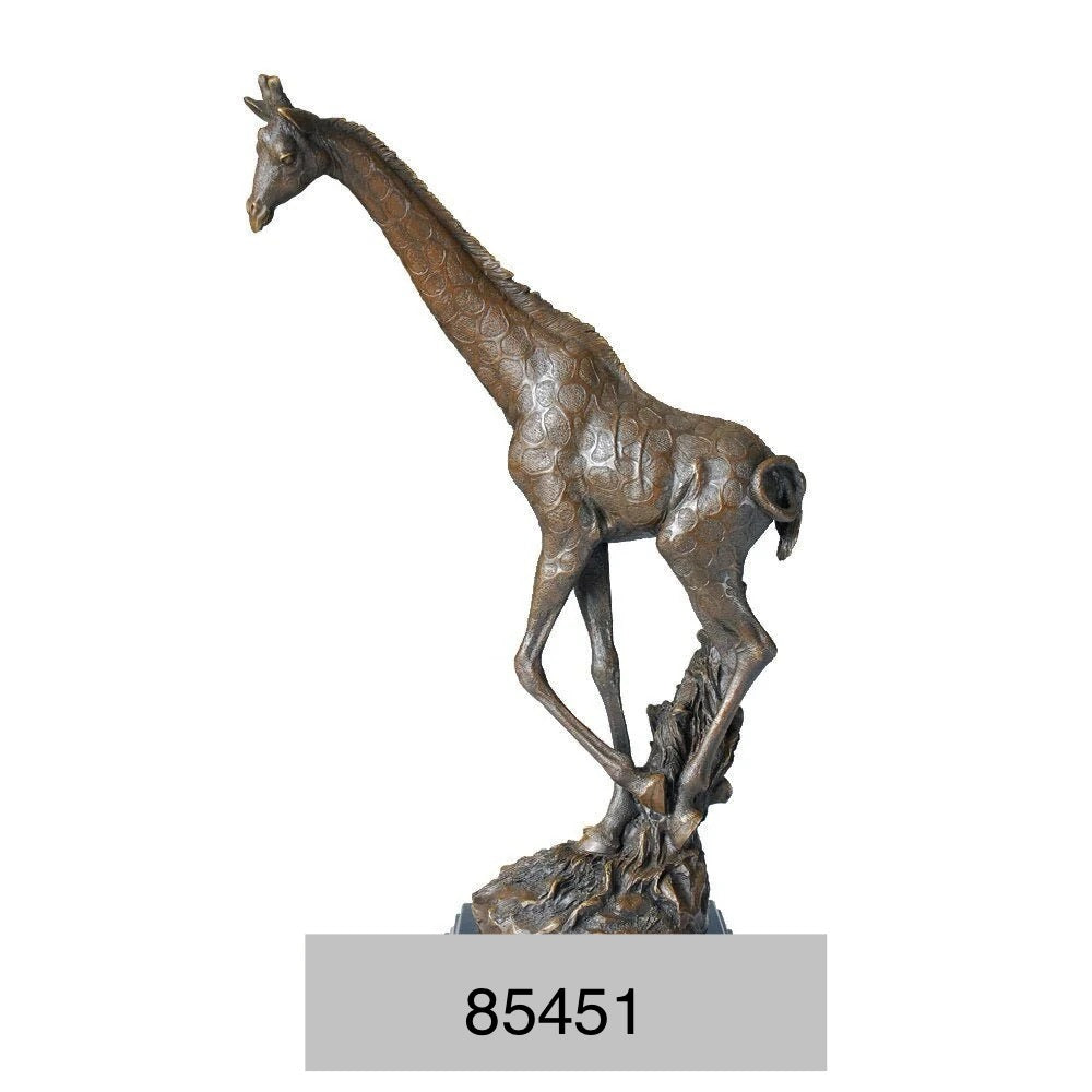 Standing Bronze Giraffe Statue on Base