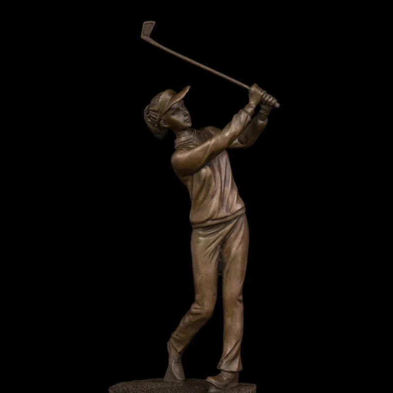 Vintage Professional Bronze Lady Golfer Figurine