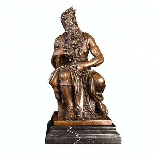 Bronze Moses Statue by Michelangelo - 12”H